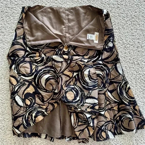 Talbots Gored A-Line Fully Lined Skirt Women’s Size 8P in Blk/Tan/Cream Design - Picture 2 of 6